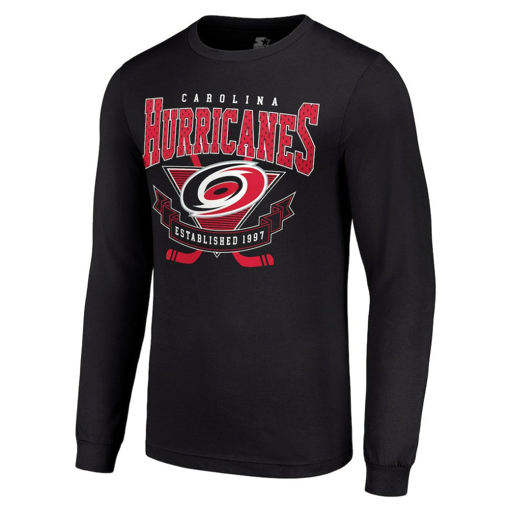 NHL Black Carolina Hurricanes Starter Team Logo Graphic Long Sleeve T-Shirt