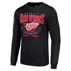 NHL Black Detroit Red Wings Starter Team Logo Graphic Long Sleeve T-Shirt