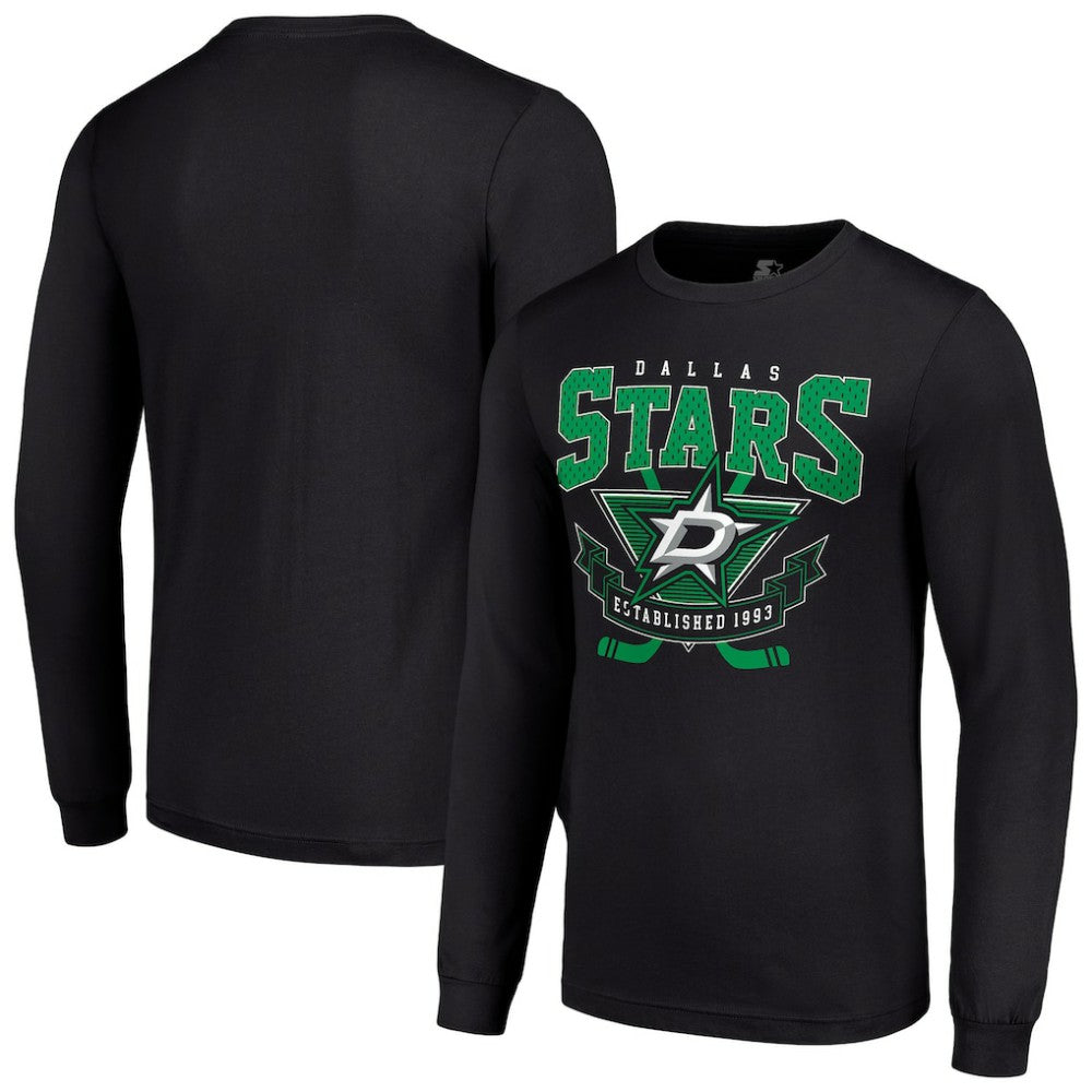 NHL Black Dallas Stars Starter Team Logo Graphic Long Sleeve T-Shirt
