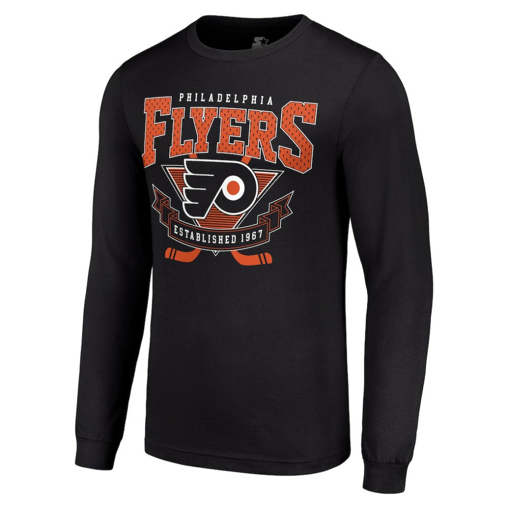 NHL Black Philadelphia Flyers Starter Team Logo Graphic Long Sleeve T-Shirt
