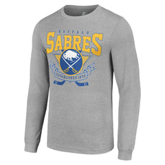 NHL Heather Gray Buffalo Sabres Starter '80s Inspired Team Logo Long Sleeve T-Shirt