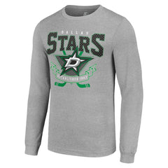 NHL Heather Gray Dallas Stars Starter '80s Inspired Team Logo Long Sleeve T-Shirt