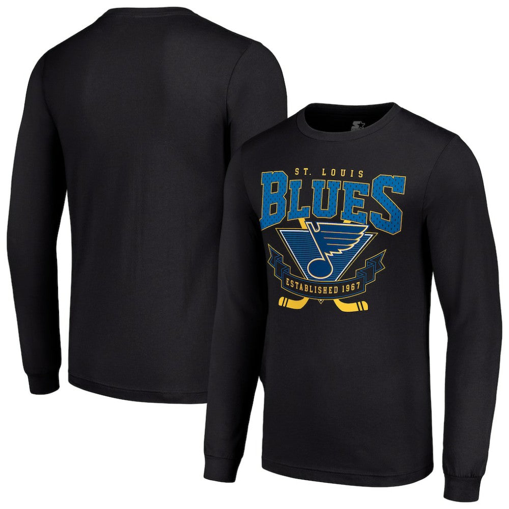 NHL Black St. Louis Blues Starter Team Logo Graphic Long Sleeve T-Shirt