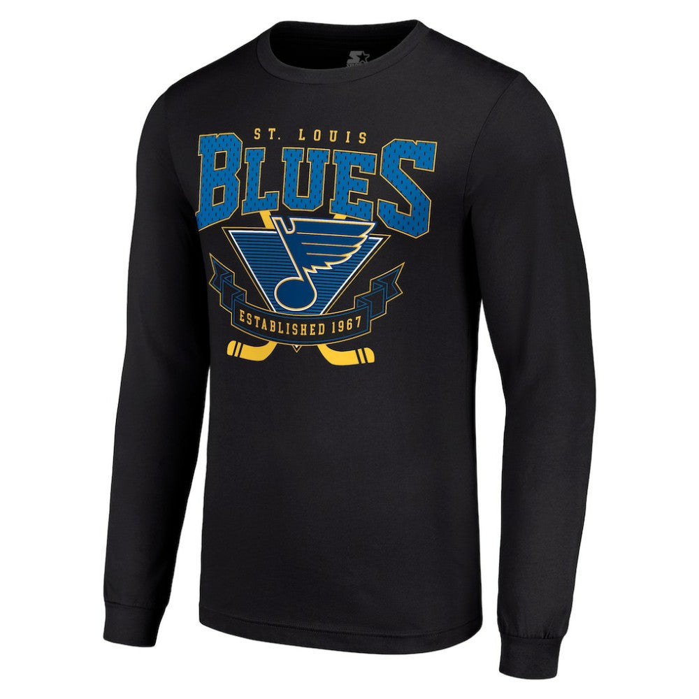 NHL Black St. Louis Blues Starter Team Logo Graphic Long Sleeve T-Shirt