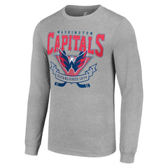 NHL Heather Gray Washington Capitals Starter '80s Inspired Team Logo Long Sleeve T-Shirt
