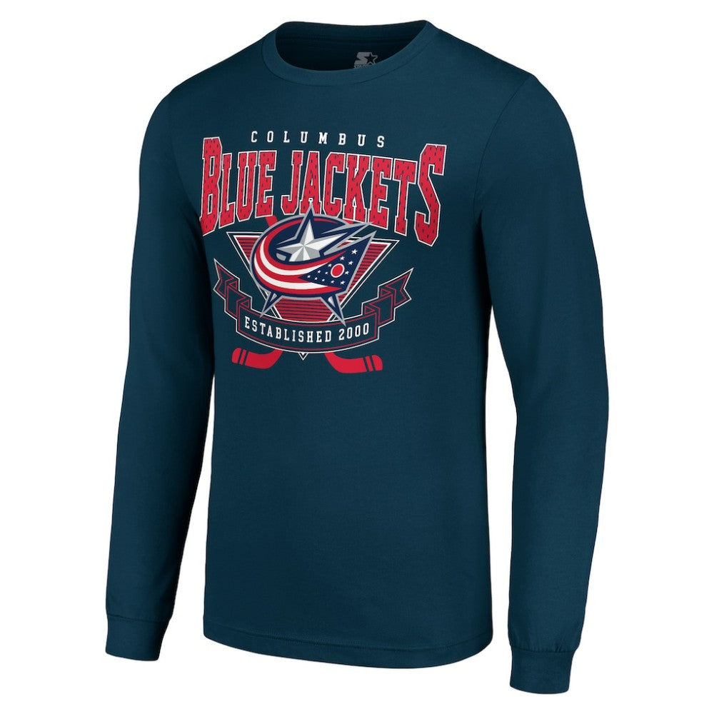 NHL Navy Columbus Blue Jackets Starter Team Logo Graphic Long Sleeve T-Shirt