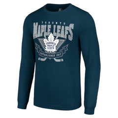 NHL Navy Toronto Maple Leafs Starter Team Logo Graphic Long Sleeve T-Shirt