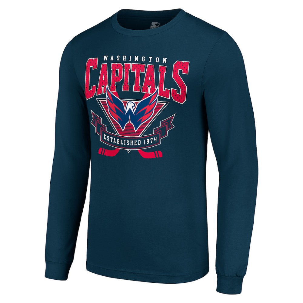 NHL Navy Washington Capitals Starter Team Logo Graphic Long Sleeve T-Shirt