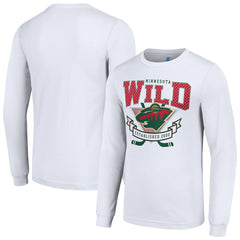 NHL White Minnesota Wild Starter Team Logo Graphic Long Sleeve T-Shirt