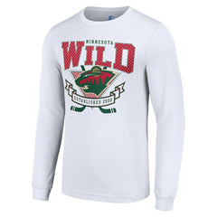NHL White Minnesota Wild Starter Team Logo Graphic Long Sleeve T-Shirt