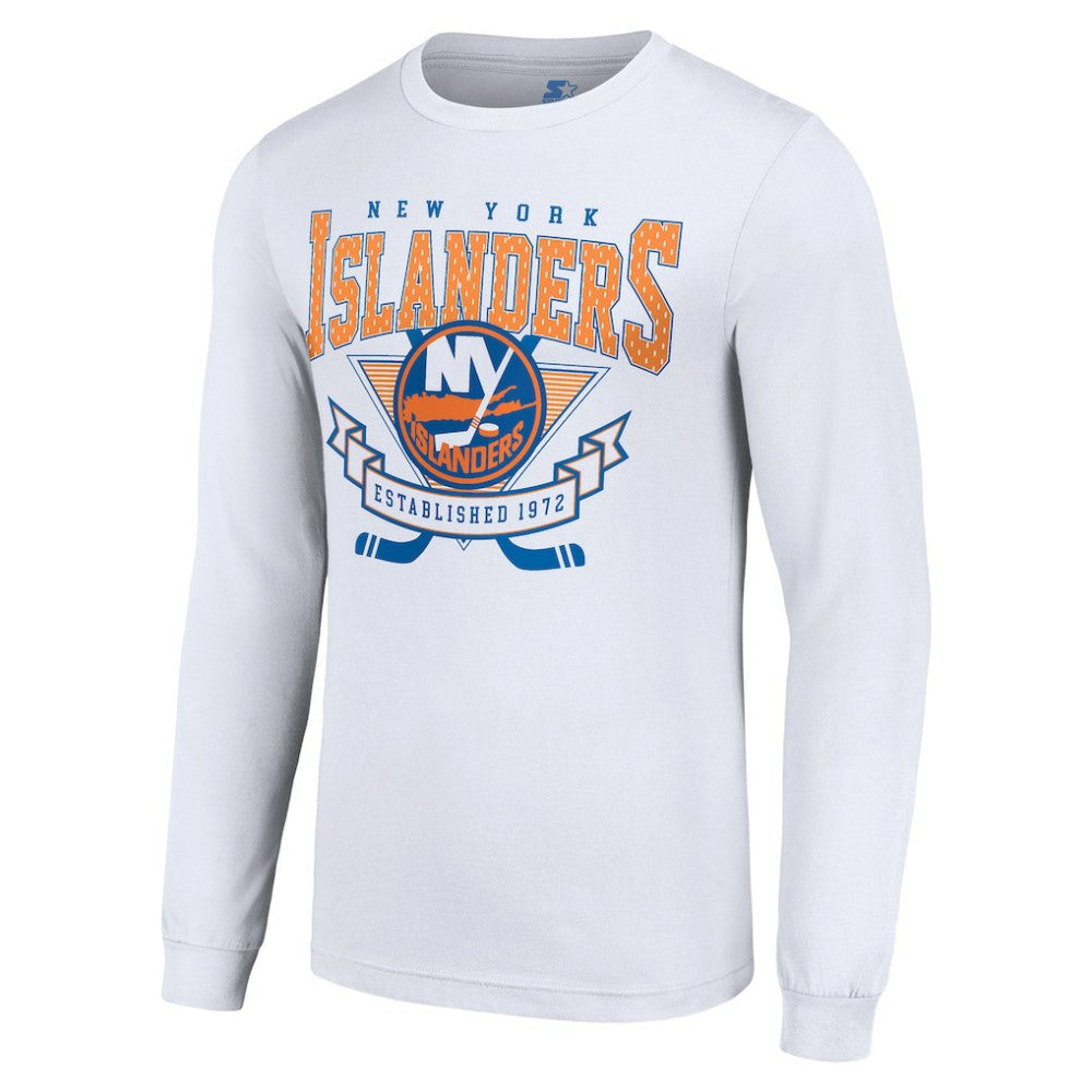 NHL White New York Islanders Starter Team Logo Graphic Long Sleeve T-Shirt