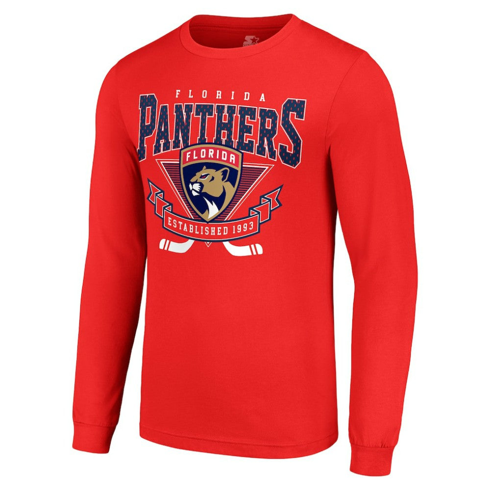 NHL Red Florida Panthers Starter Team Logo Graphic Long Sleeve T-Shirt