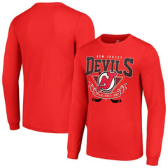 NHL Red New Jersey Devils Starter Team Logo Graphic Long Sleeve T-Shirt