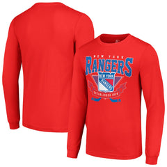 NHL Red New York Rangers Starter Team Logo Graphic Long Sleeve T-Shirt