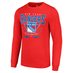 NHL Red New York Rangers Starter Team Logo Graphic Long Sleeve T-Shirt