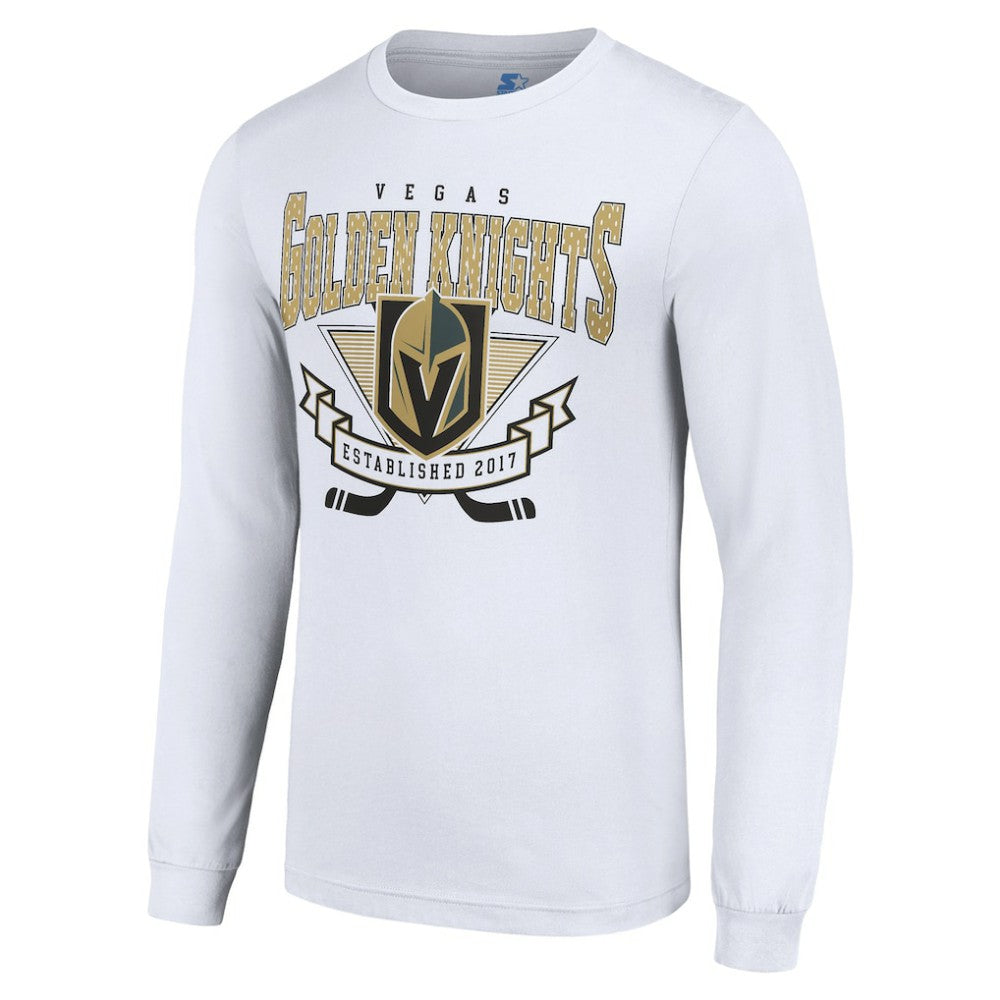 NHL White Vegas Golden Knights Starter Team Logo Graphic Long Sleeve T-Shirt