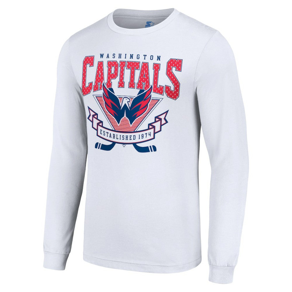 NHL White Washington Capitals Starter Team Logo Graphic Long Sleeve T-Shirt