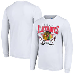 NHL White Chicago Blackhawks Starter Team Logo Graphic Long Sleeve T-Shirt