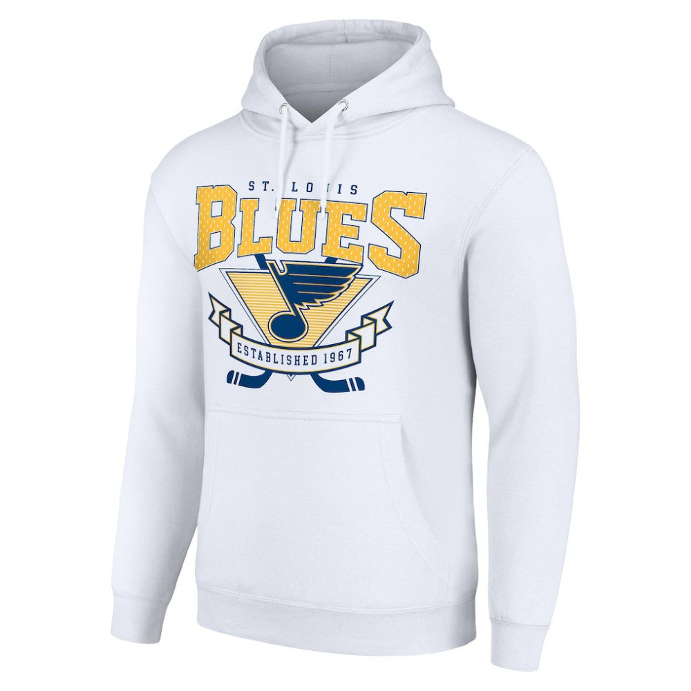 NHL White St. Louis Blues Starter Team Logo Graphic Fleece Tri-Blend Pullover Hoodie
