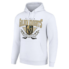 NHL White Vegas Golden Knights Starter Team Logo Graphic Fleece Tri-Blend Pullover Hoodie