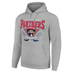 NHL Heather Gray Florida Panthers Starter Team Logo Graphic Fleece Tri-Blend Pullover Hoodie