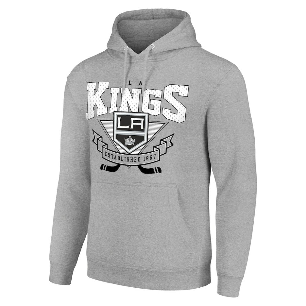 NHL Heather Gray Los Angeles Kings Starter Team Logo Graphic Fleece Tri-Blend Pullover Hoodie
