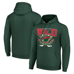 NHL Olive Minnesota Wild Starter Team Logo Graphic Fleece Tri-Blend Pullover Hoodie