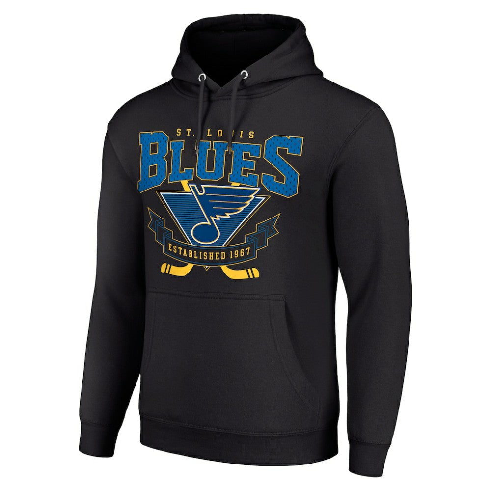 NHL Black St. Louis Blues Starter Team Logo Graphic Fleece Tri-Blend Pullover Hoodie