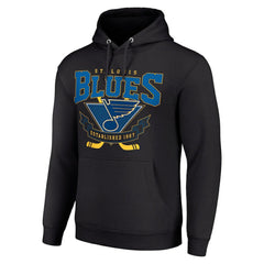 NHL Black St. Louis Blues Starter Team Logo Graphic Fleece Tri-Blend Pullover Hoodie