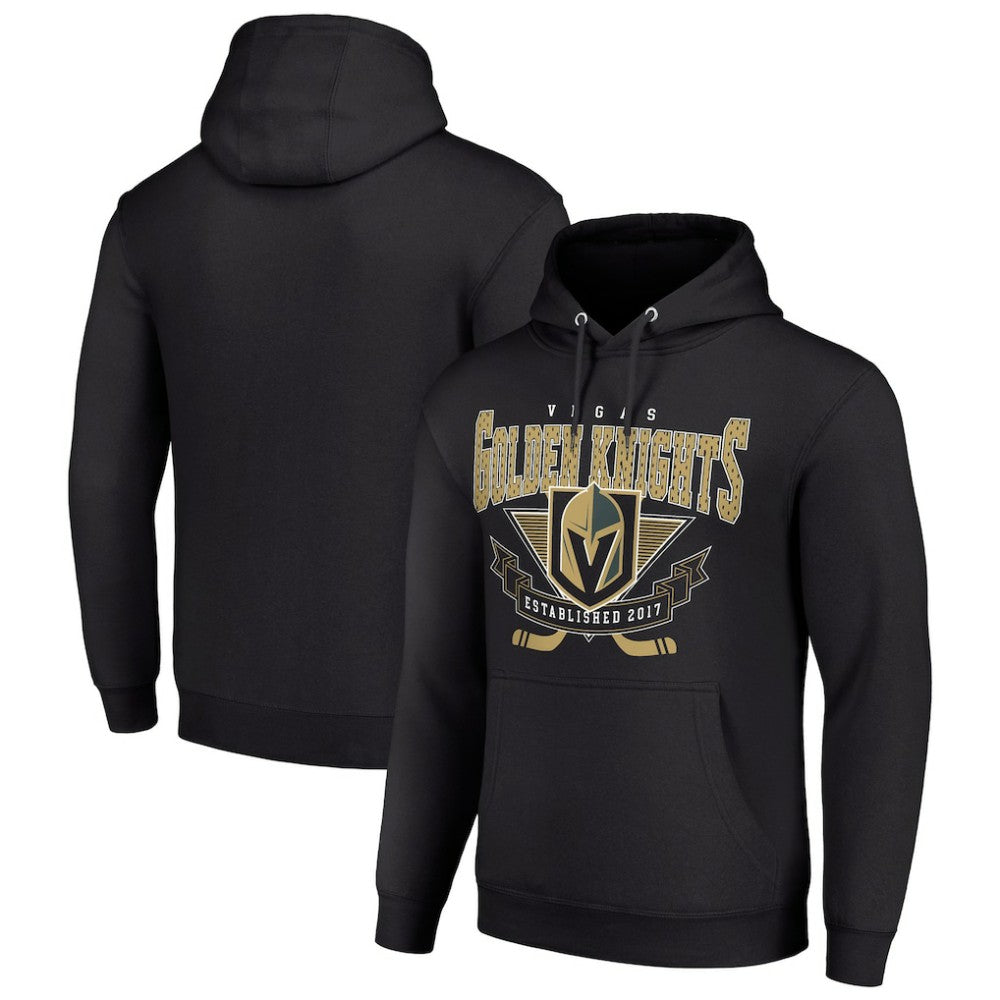 NHL Black Vegas Golden Knights Starter Team Logo Graphic Fleece Tri-Blend Pullover Hoodie