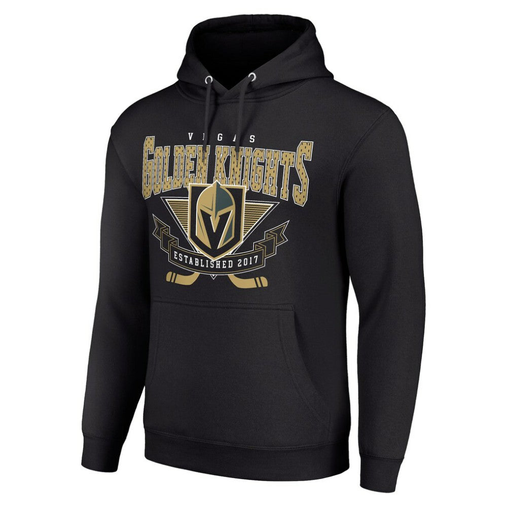 NHL Black Vegas Golden Knights Starter Team Logo Graphic Fleece Tri-Blend Pullover Hoodie