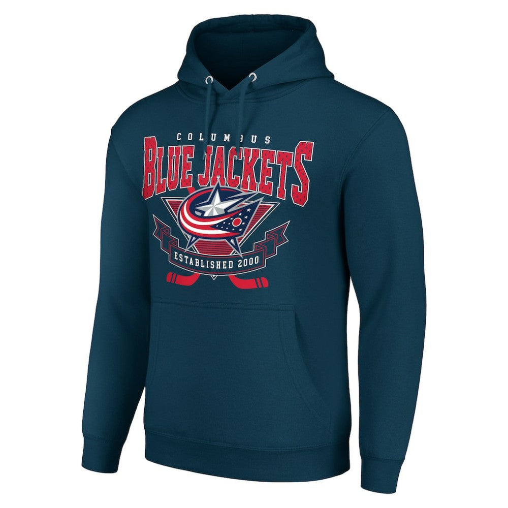 NHL Navy Columbus Blue Jackets Starter Team Logo Graphic Fleece Tri-Blend Pullover Hoodie