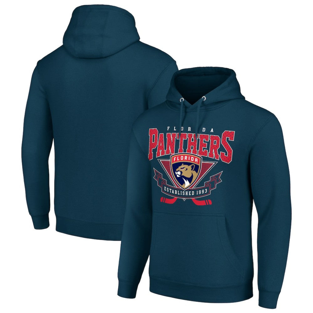 NHL Navy Florida Panthers Starter Team Logo Graphic Fleece Tri-Blend Pullover Hoodie