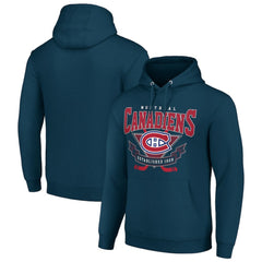 NHL Navy Montreal Canadiens Starter Team Logo Graphic Fleece Tri-Blend Pullover Hoodie