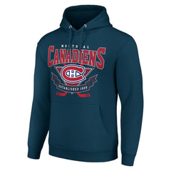 NHL Navy Montreal Canadiens Starter Team Logo Graphic Fleece Tri-Blend Pullover Hoodie