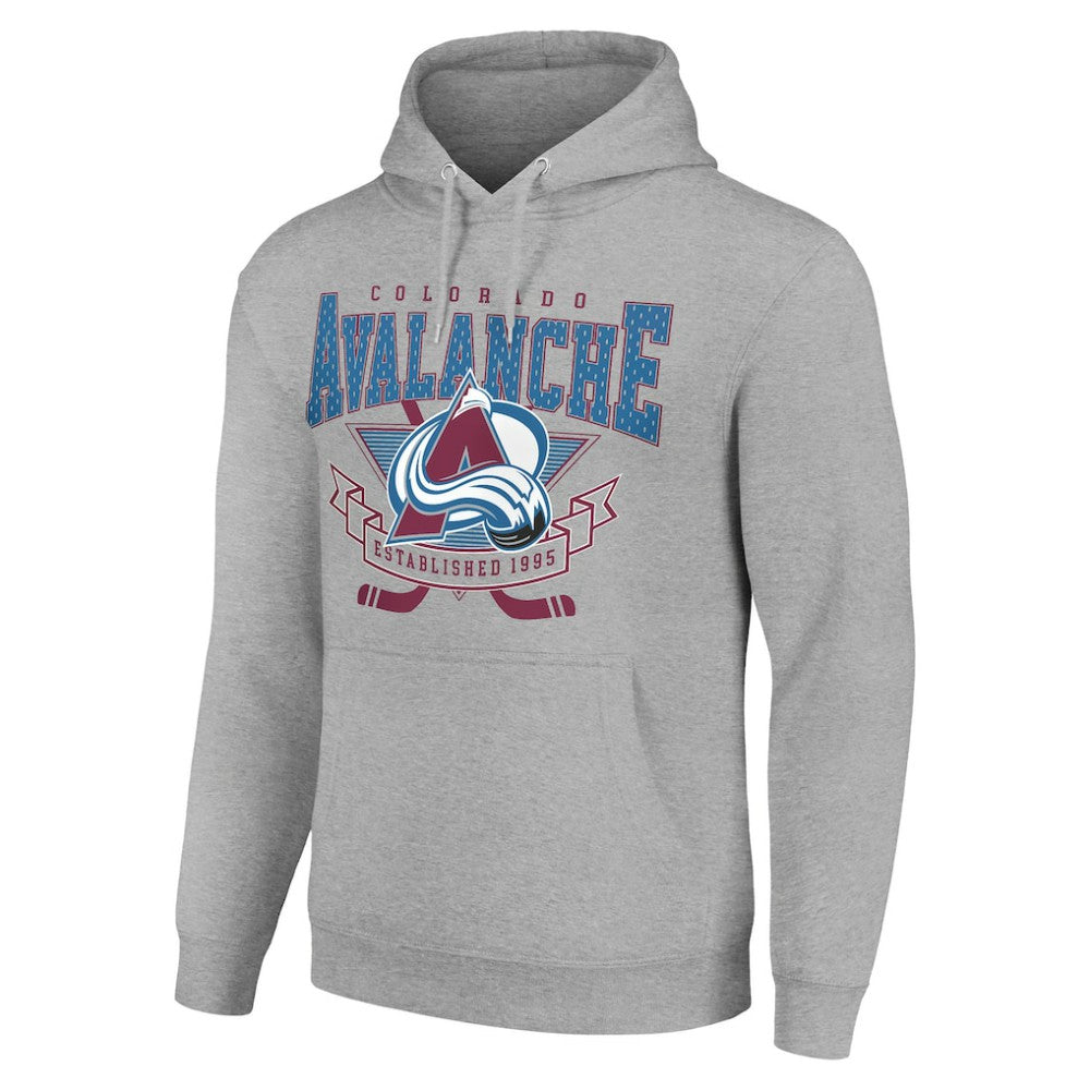 NHL Heather Gray Colorado Avalanche Starter Team Logo Graphic Fleece Tri-Blend Pullover Hoodie