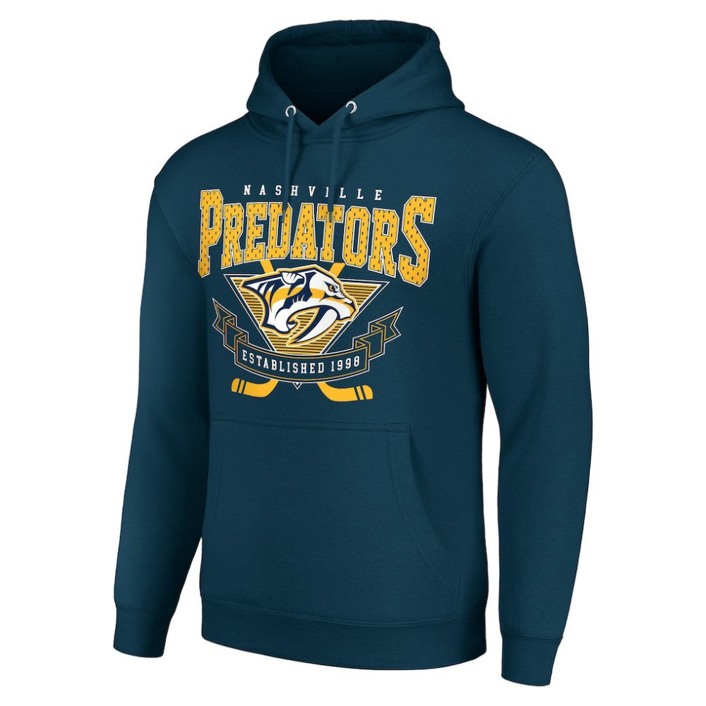 NHL Navy Nashville Predators Starter Team Logo Graphic Fleece Tri-Blend Pullover Hoodie