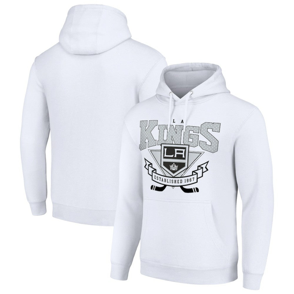 NHL White Los Angeles Kings Starter Team Logo Graphic Fleece Tri-Blend Pullover Hoodie