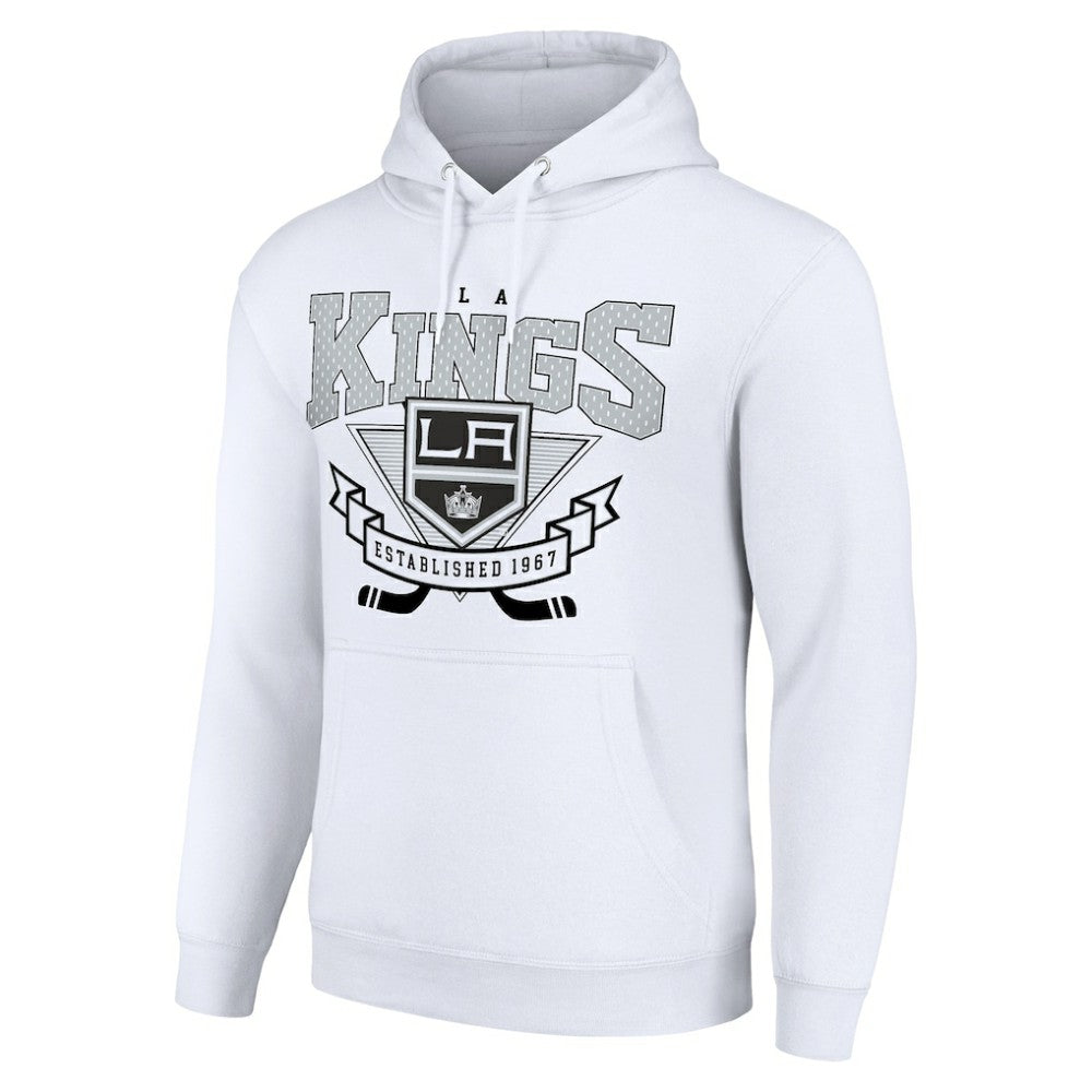 NHL White Los Angeles Kings Starter Team Logo Graphic Fleece Tri-Blend Pullover Hoodie
