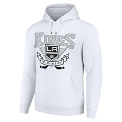 NHL White Los Angeles Kings Starter Team Logo Graphic Fleece Tri-Blend Pullover Hoodie
