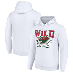 NHL White Minnesota Wild Starter Team Logo Graphic Fleece Tri-Blend Pullover Hoodie