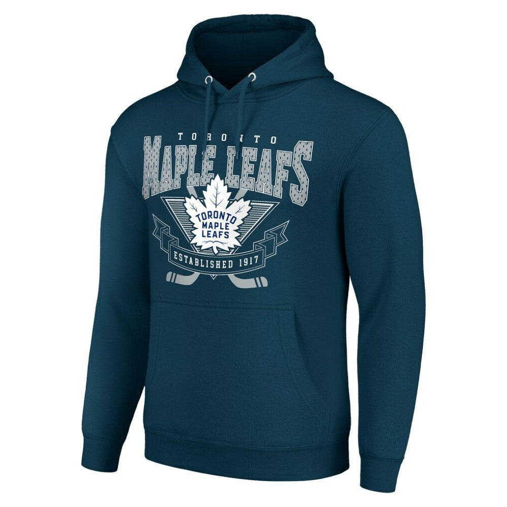 NHL Navy Toronto Maple Leafs Starter Team Logo Graphic Fleece Tri-Blend Pullover Hoodie