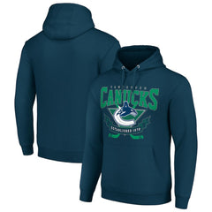 NHL Navy Vancouver Canucks Starter Team Logo Graphic Fleece Tri-Blend Pullover Hoodie