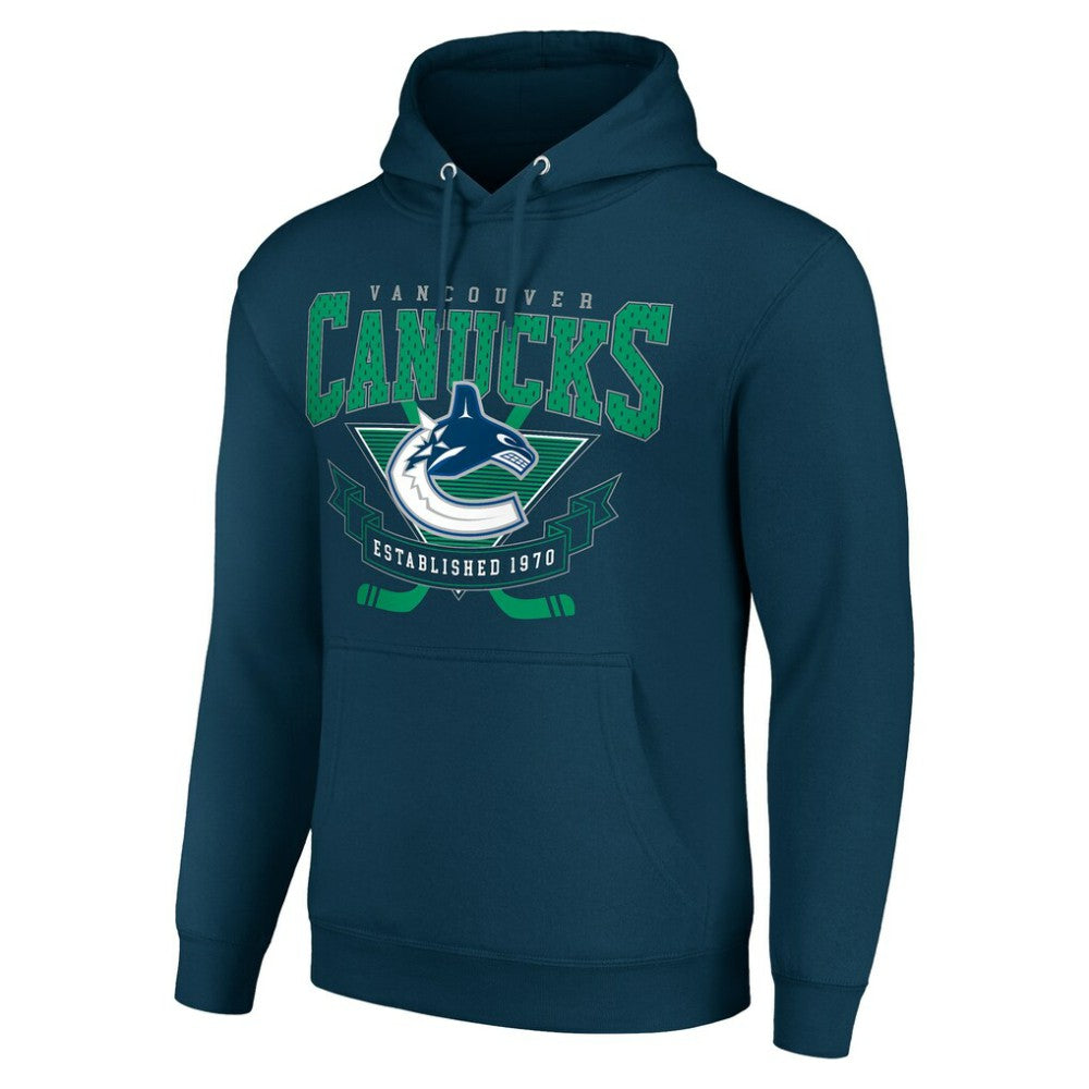 NHL Navy Vancouver Canucks Starter Team Logo Graphic Fleece Tri-Blend Pullover Hoodie