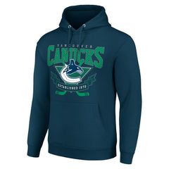 NHL Navy Vancouver Canucks Starter Team Logo Graphic Fleece Tri-Blend Pullover Hoodie