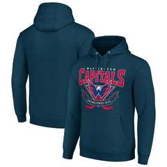 NHL Navy Washington Capitals Starter Team Logo Graphic Fleece Tri-Blend Pullover Hoodie