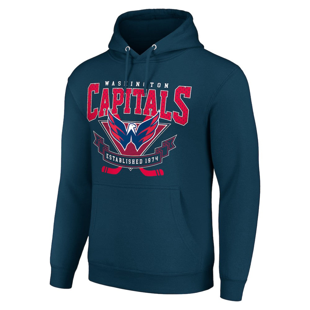 NHL Navy Washington Capitals Starter Team Logo Graphic Fleece Tri-Blend Pullover Hoodie
