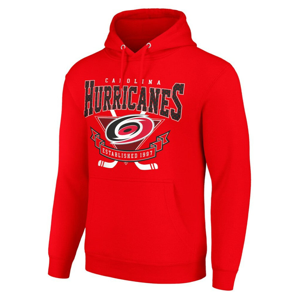 NHL Red Carolina Hurricanes Starter Team Logo Graphic Fleece Tri-Blend Pullover Hoodie