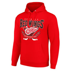 NHL Red Detroit Red Wings Starter Team Logo Graphic Fleece Tri-Blend Pullover Hoodie