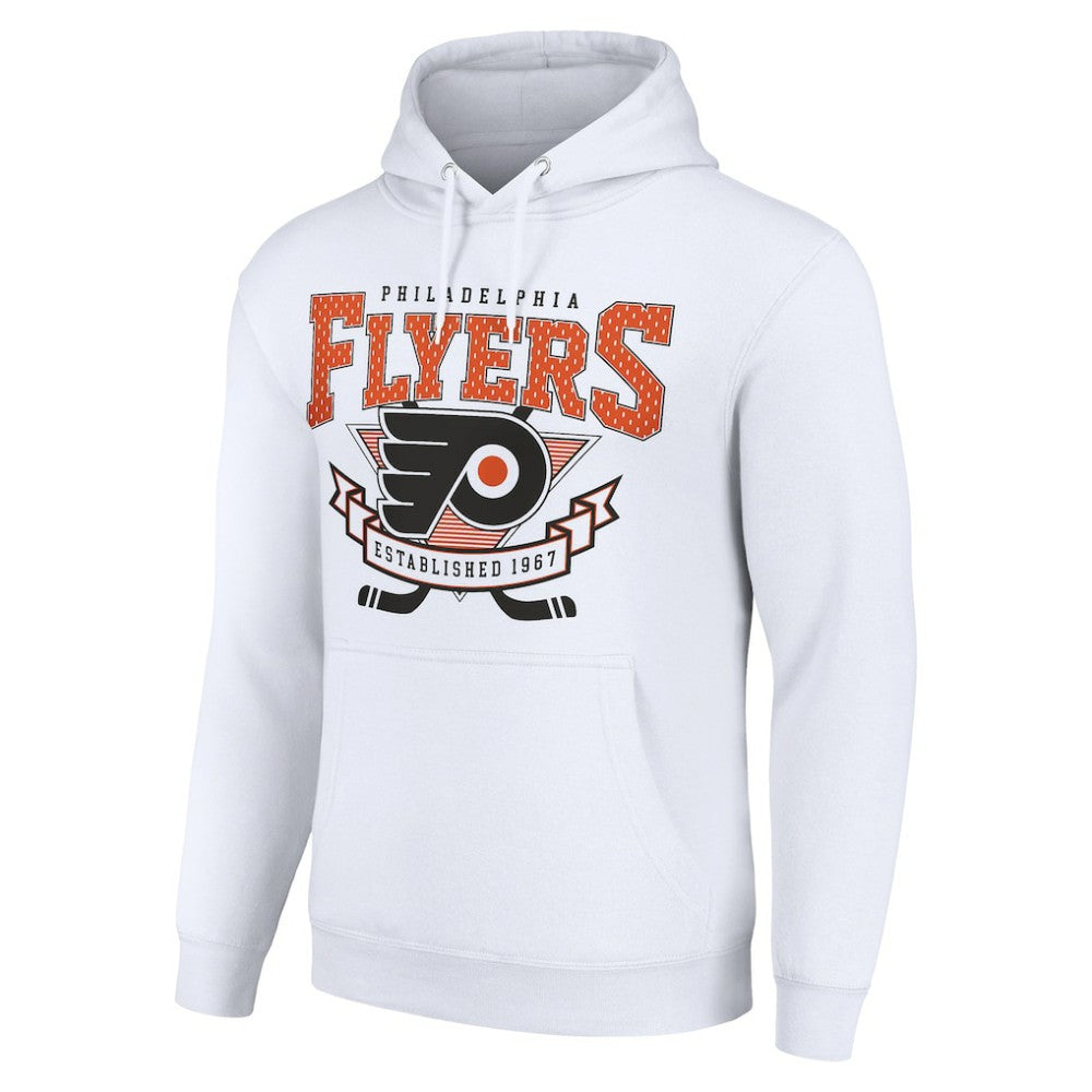 NHL White Philadelphia Flyers Starter Team Logo Graphic Fleece Tri-Blend Pullover Hoodie
